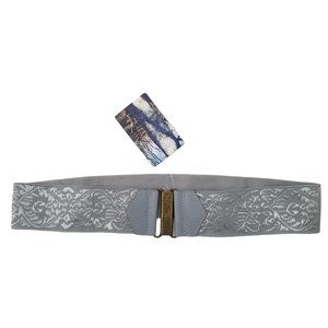 Kimchi Blue M/L Tapestry Cinch Belt New With Tags Brocade Embroidered Gray
